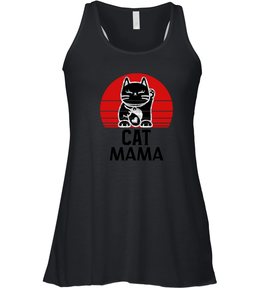 Distressed Cat Mama Vintage Eighties Style Tee Women's Flowy Tank Top