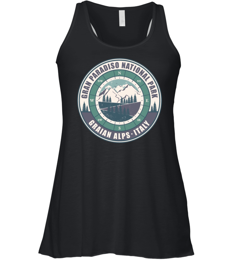 Gran Paradiso National Park Italy Vintage Hiking Women's Flowy Tank Top