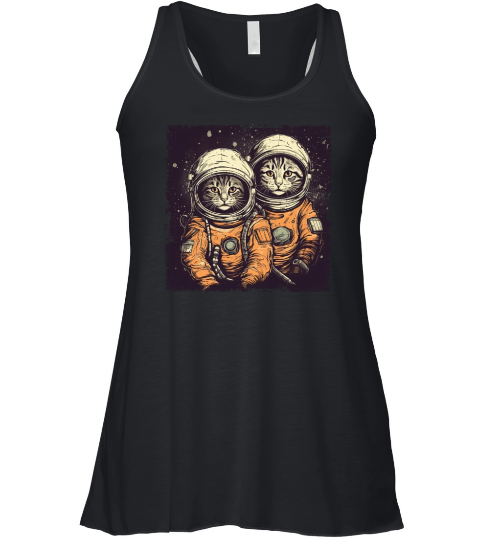 Two Astronaut Cats Women's Flowy Tank Top