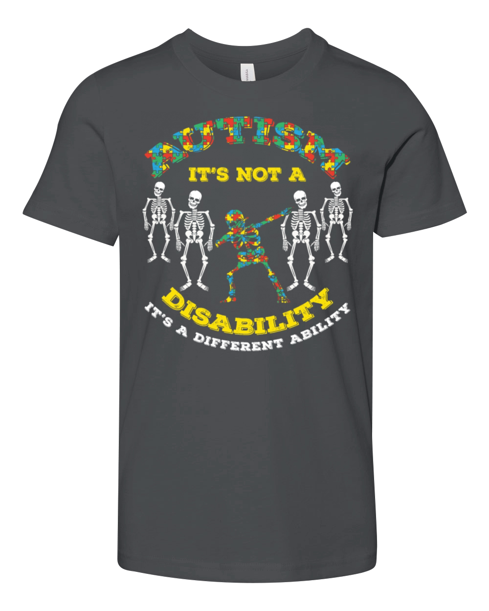Different Ability Puzzle Colorful Autism Awareness Youth Unisex Jersey Tee