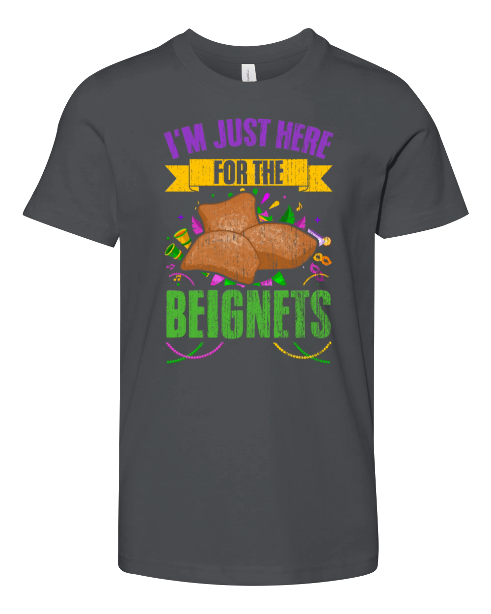 Vintage Im Just Here For The Beignets For A Youth Unisex Jersey Tee