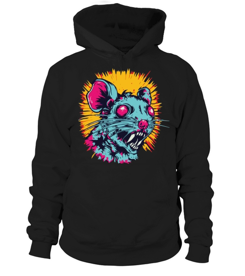 Horror Scary Retro Vintage Zombie Rat Hoodie Unisex