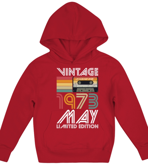 50th birthday may 1973 vintage 1973 Kids Hoodie
