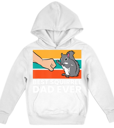 Best Squirrel Dad Ever Vintage Squirrel Kids Hoodie