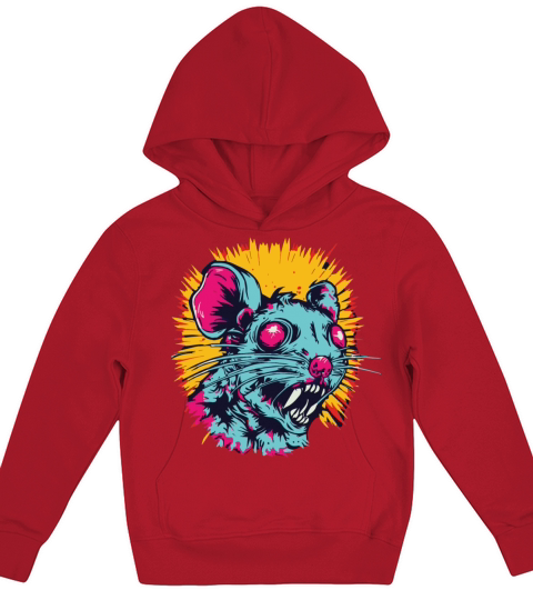 Horror Scary Retro Vintage Zombie Rat Kids Hoodie