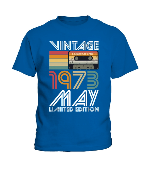 50th birthday may 1973 vintage 1973 Kids T-Shirt