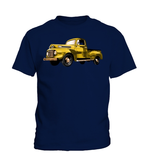 Retro Vintage American Classic Car in yellow Kids T-Shirt