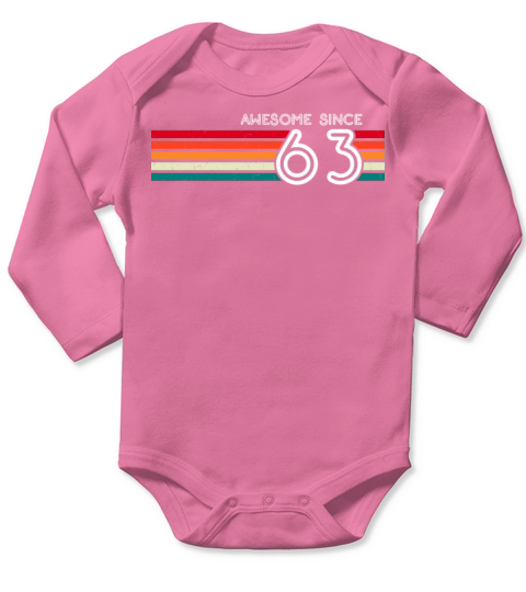 Awesome Since 1963 60th Birthday Gifts 60 Years Long Sleeve Baby One-Piece