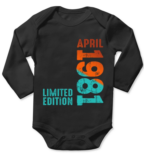 Since April 1981 Year 1981 Retro Vintage 1981 Long Sleeve Baby One-Piece