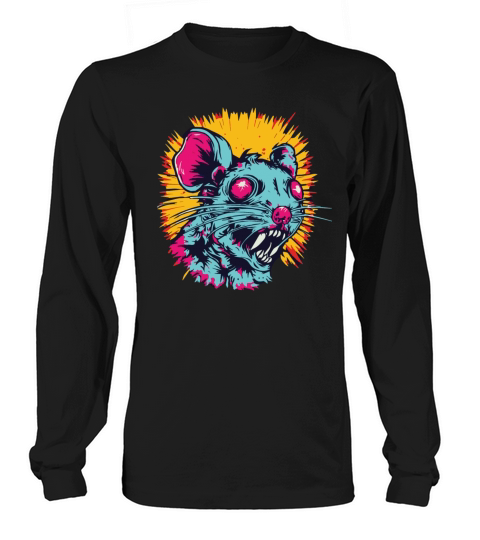 Horror Scary Retro Vintage Zombie Rat Long sleeved Unisex