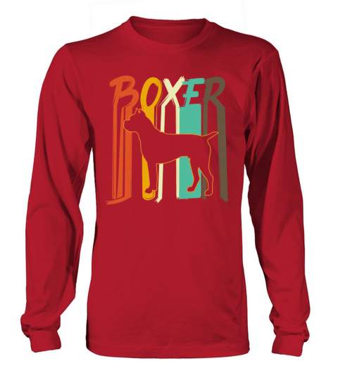 Retro Vintage Boxer Dog Long sleeved Unisex