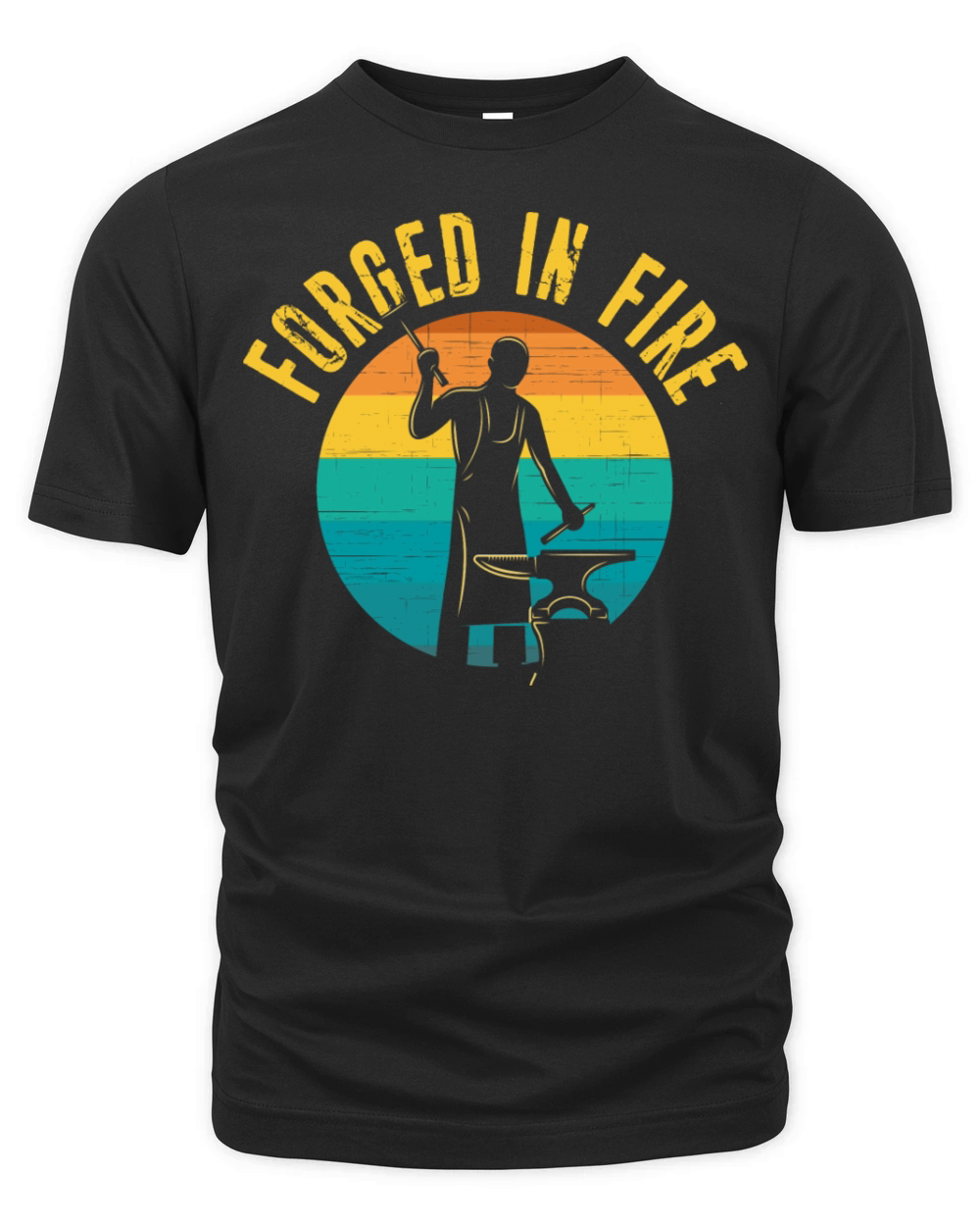 Blacksmith And Anvil Retro Vintage Distressed Organic Unisex T-shirt