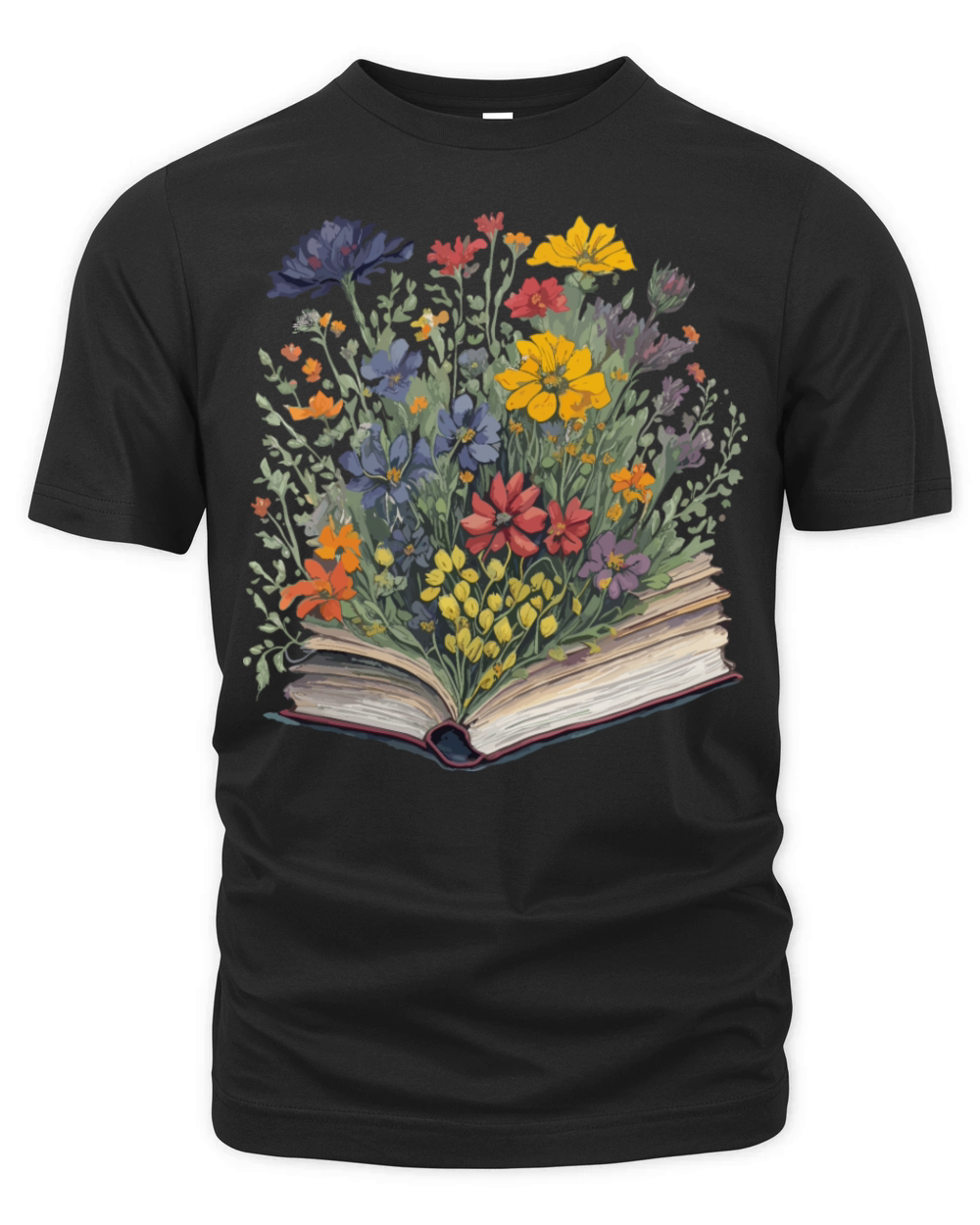 Flowers Coming Out of Book Organic Unisex T-shirt