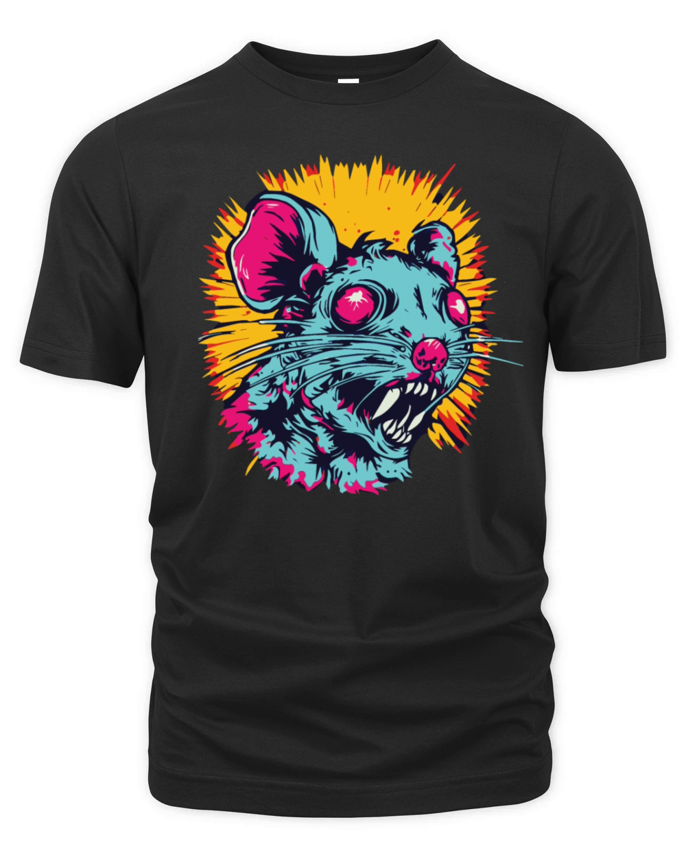 Horror Scary Retro Vintage Zombie Rat Organic Unisex T-shirt