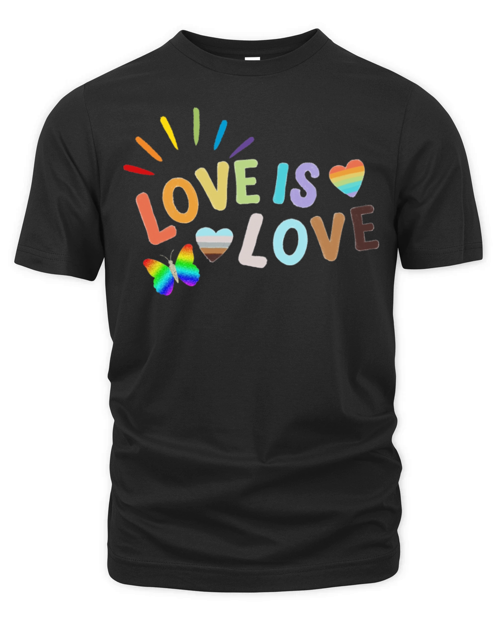 Love is Love - LGBTQ Gay Pride Rainbow Organic Unisex T-shirt