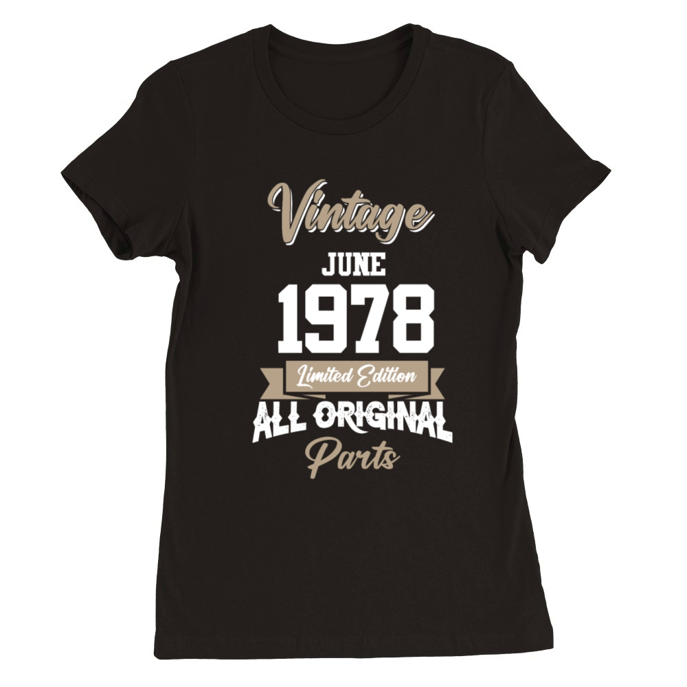 June 1965 Vintage Birthday Present Premium Womens Crewneck T-shirt