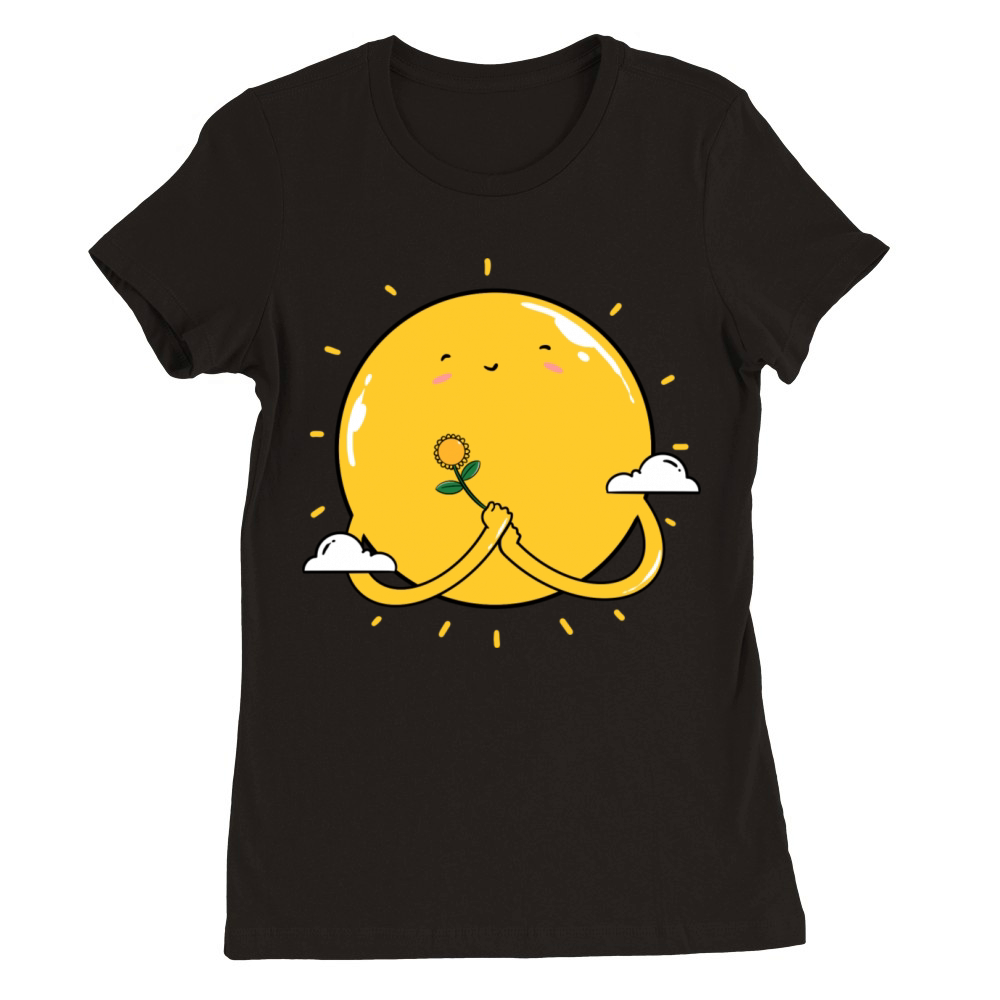 Sun And Flower Premium Womens Crewneck T-shirt