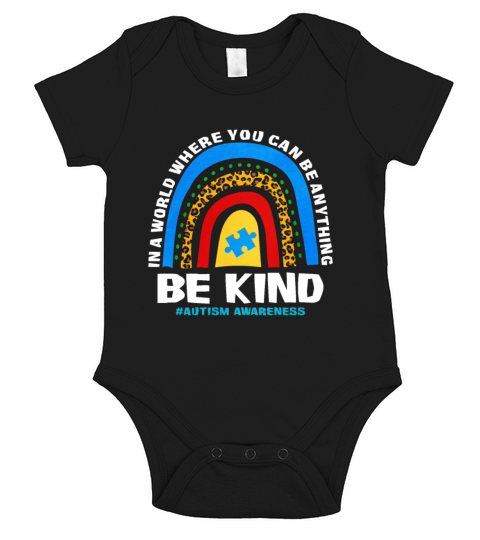 Anything Be Kind Autism Awareness Short Sleeve Baby One-Piece