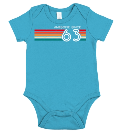 Awesome Since 1963 60th Birthday Gifts 60 Years Short Sleeve Baby One-Piece