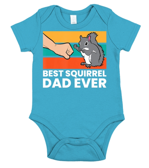 Best Squirrel Dad Ever Vintage Squirrel Short Sleeve Baby One-Piece