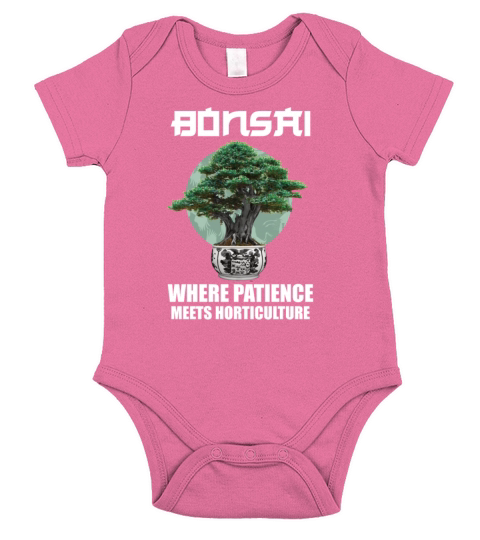 Bonsai Japan Silhouette Gardener Gardening Lover Short Sleeve Baby One-Piece