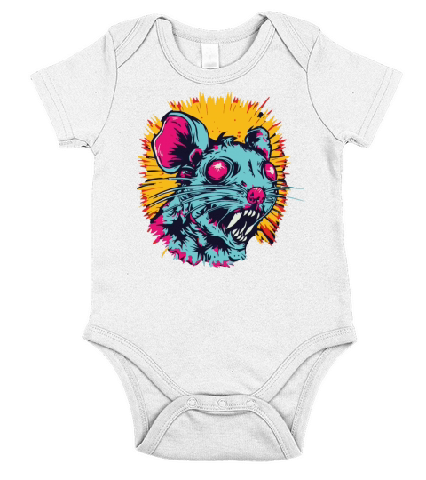 Horror Scary Retro Vintage Zombie Rat Short Sleeve Baby One-Piece