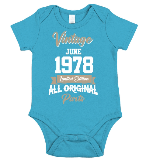 June 1965 Vintage Birthday Present Short Sleeve Baby One-Piece