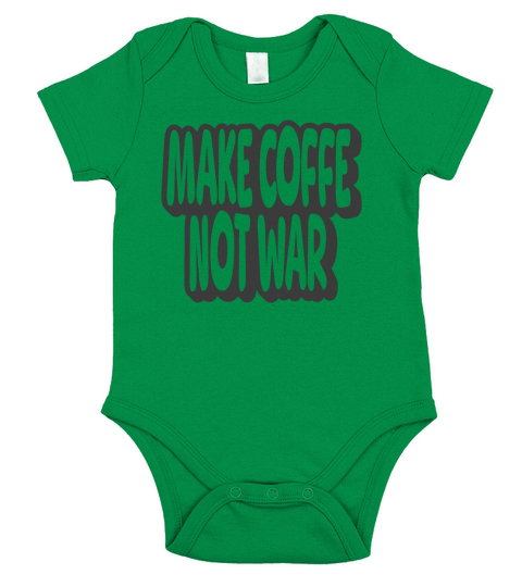 Make Coffee Not War Vintage Quote Short Sleeve Baby One-Piece