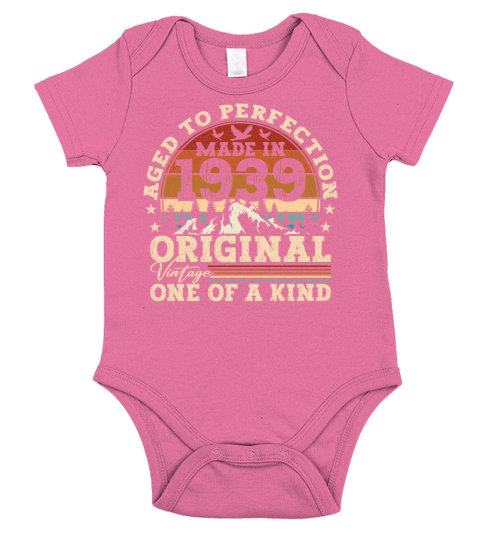 Original Vintage Birthday Gift Idea 1939 Short Sleeve Baby One-Piece