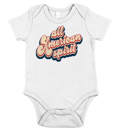 Vintage Classic All American Spirit 4th of July Short Sleeve Baby One-Piece