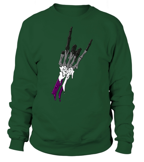 Asexual Pride Ace Flag Devil Horn Skeleton Subtle Sweatshirt Unisex