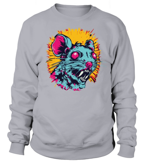Horror Scary Retro Vintage Zombie Rat Sweatshirt Unisex