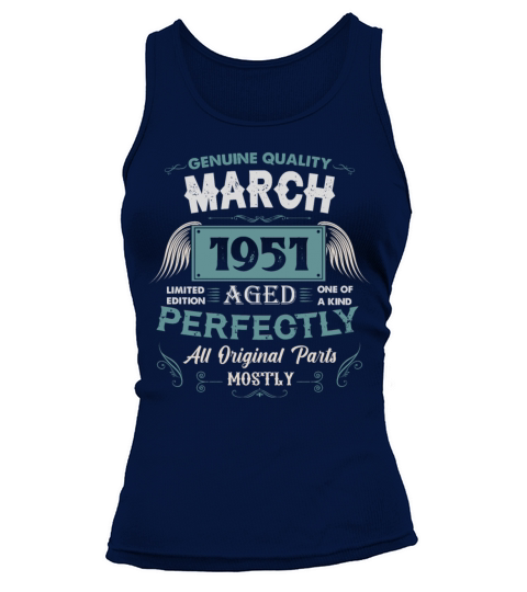 March 1951 Vintage Birthday Present Tank top Woman