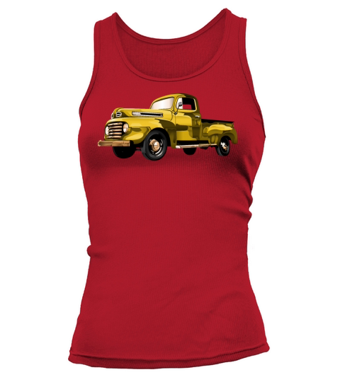 Retro Vintage American Classic Car in yellow Tank top Woman