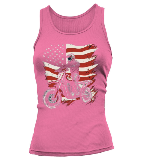 Vintage Bike Motocross American Flag Patriotic Mot Tank top Woman
