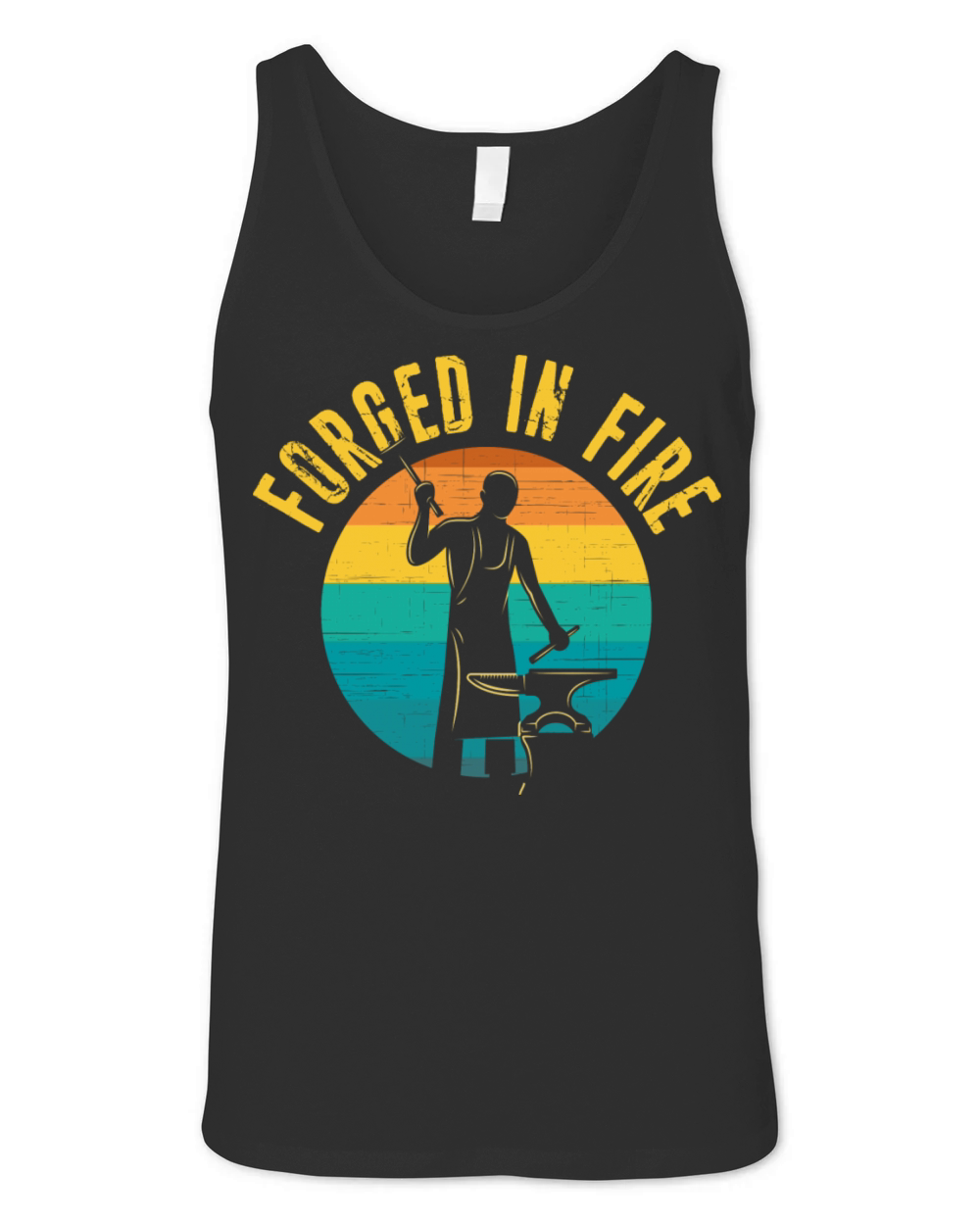 Blacksmith And Anvil Retro Vintage Distressed Unisex Jersey Tank