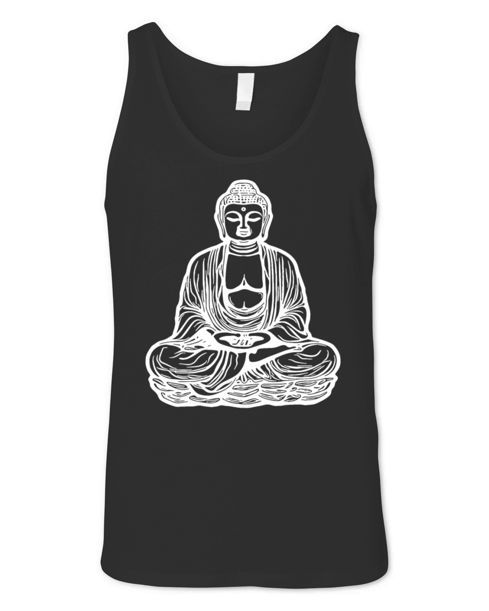 Far Eastern Buddha Lotus Meditation Tattoo Style Unisex Jersey Tank