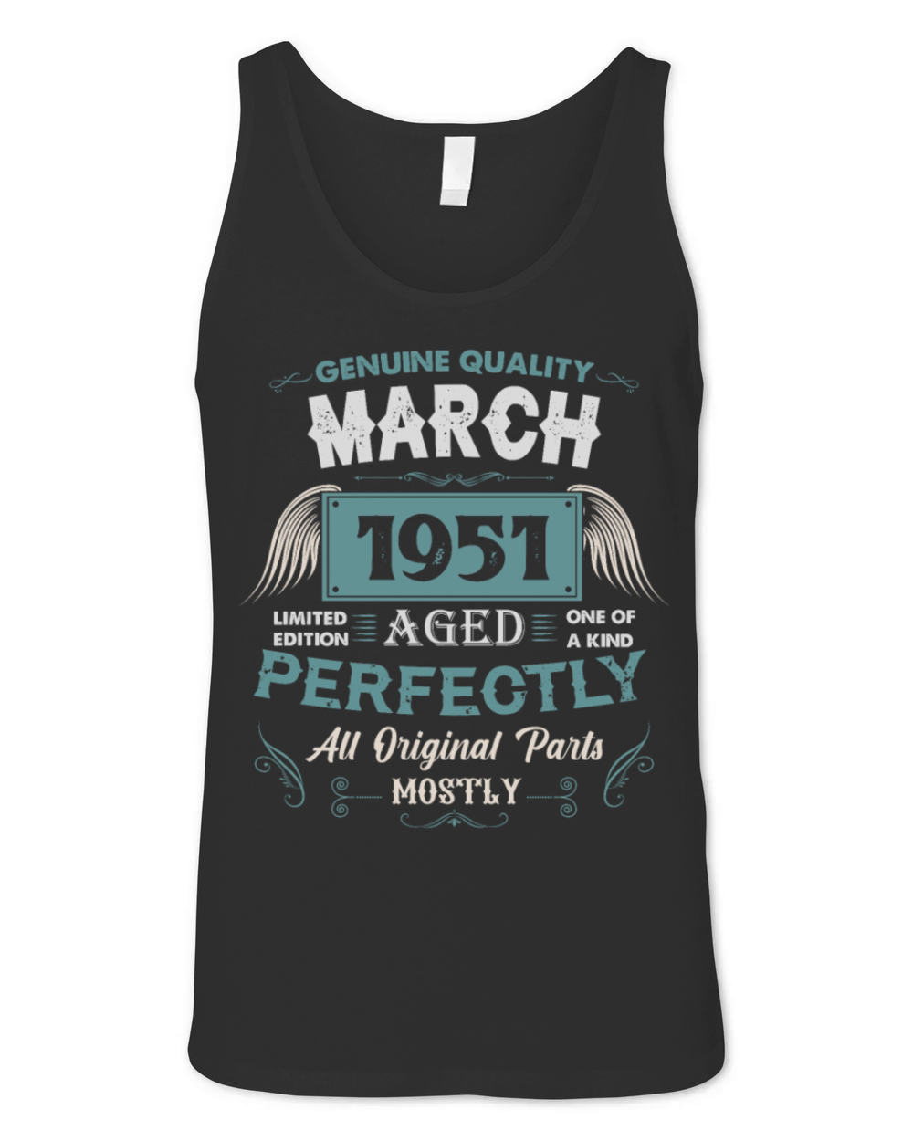 March 1951 Vintage Birthday Present Unisex Jersey Tank