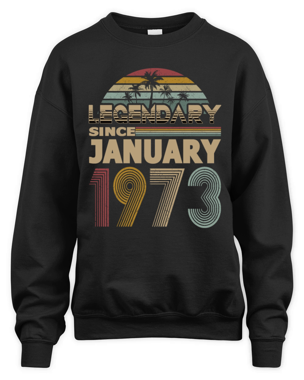 50th birthday january 1973 legendary since 1973 Unisex Premium Crewneck Sweatshirt