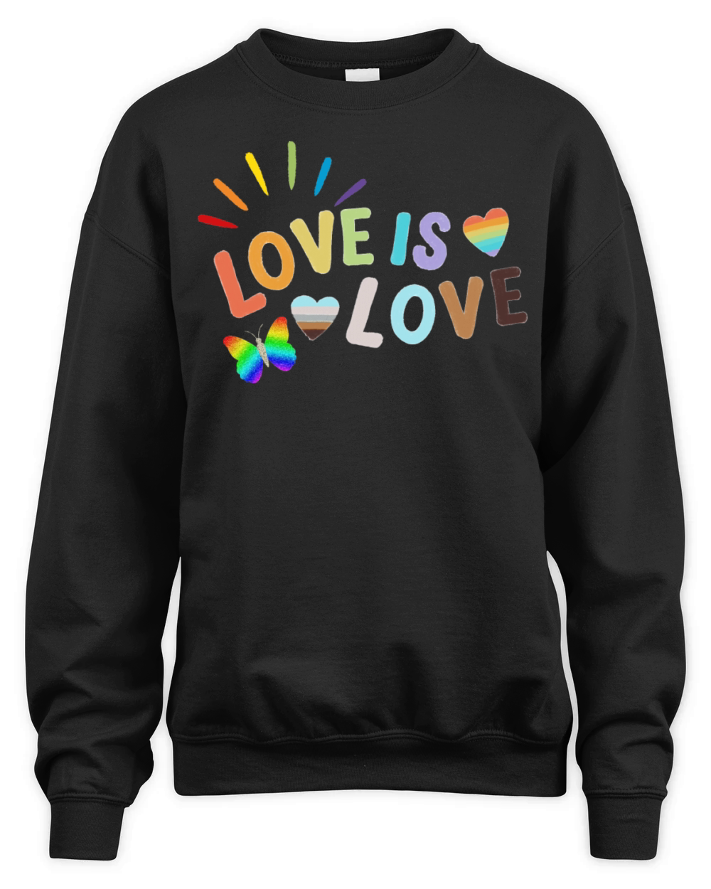 Love is Love - LGBTQ Gay Pride Rainbow Unisex Premium Crewneck Sweatshirt