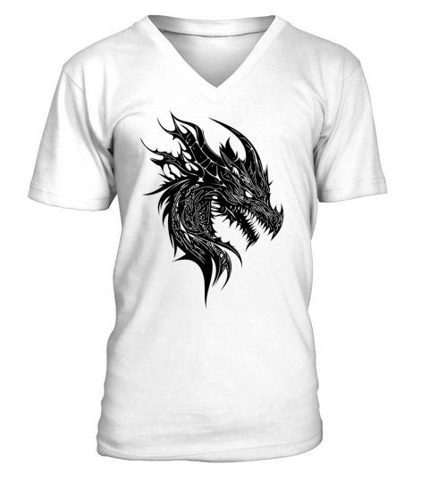 Grim Vintager Dragon In Nature Scale Dress V-Neck T-shirt