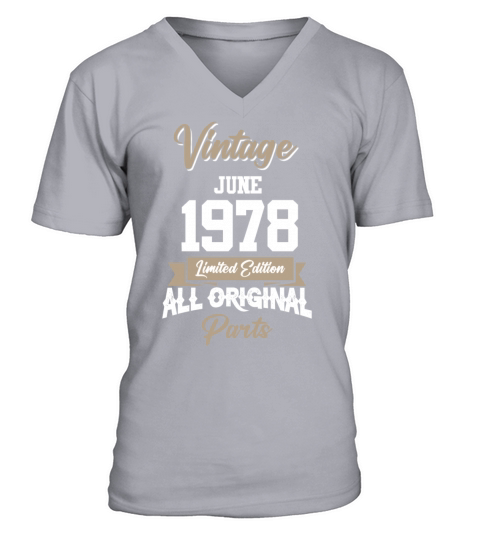 June 1965 Vintage Birthday Present V-Neck T-shirt