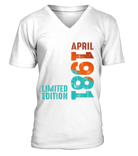 Since April 1981 Year 1981 Retro Vintage 1981 V-Neck T-shirt