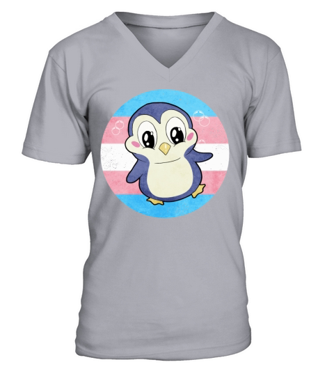 Transgender Pride Trans Flag Penguin Sublte LGBTQ V-Neck T-shirt