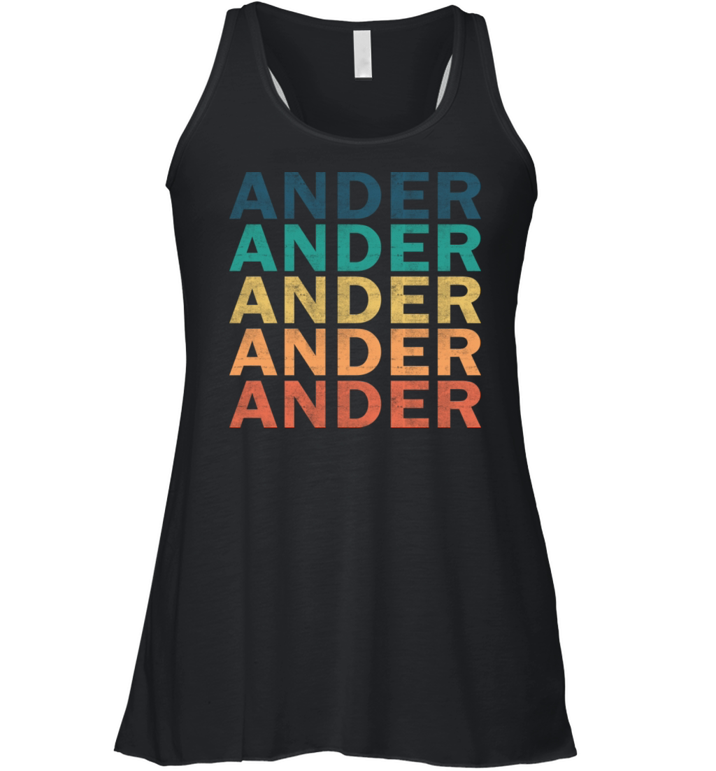 Ander Name T Shirt - Ander Vintage Retro Name Gift Women's Flowy Tank Top