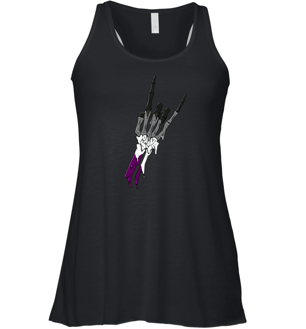 Asexual Pride Ace Flag Devil Horn Skeleton Subtle Women's Flowy Tank Top