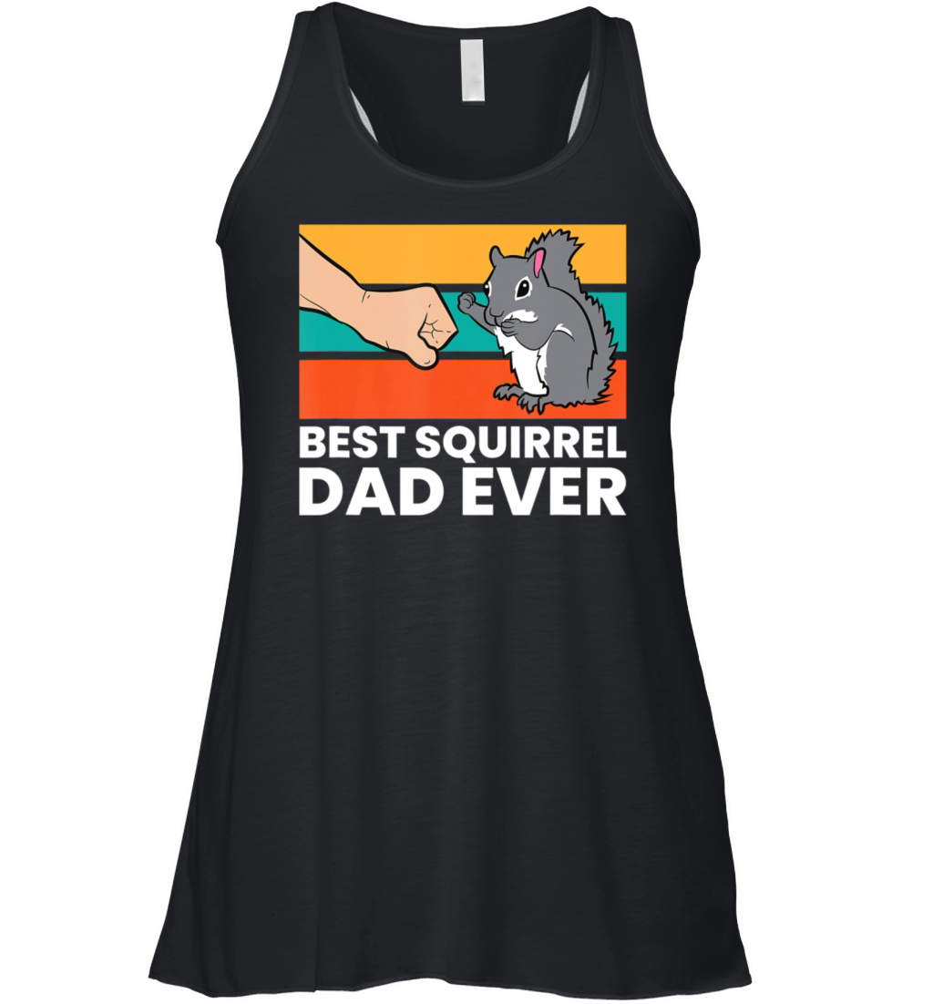 Best Squirrel Dad Ever Vintage Squirrel Women's Flowy Tank Top