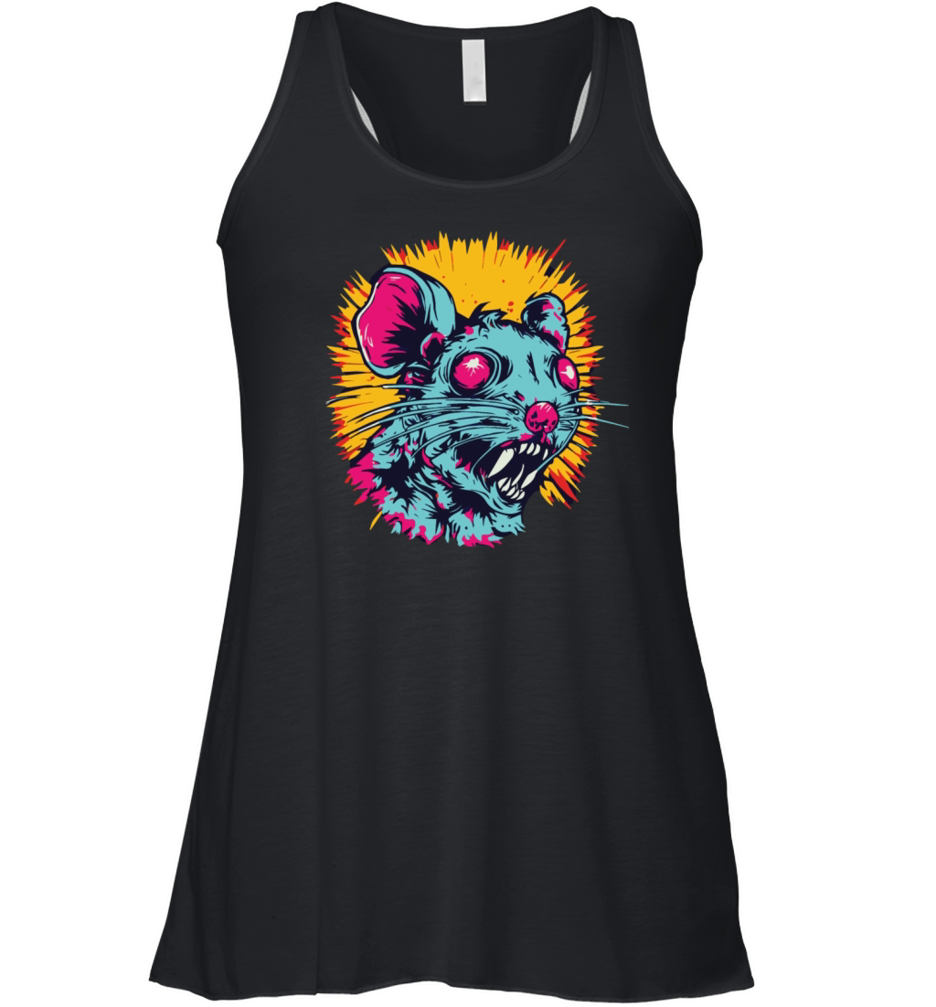 Horror Scary Retro Vintage Zombie Rat Women's Flowy Tank Top