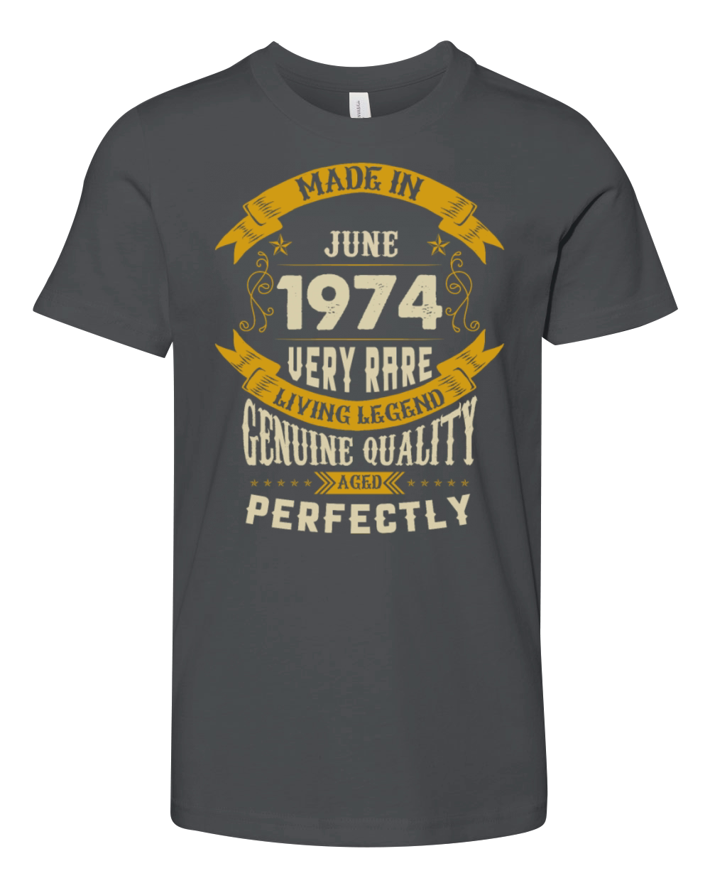 June 1974 Vintage Birthday Present Youth Unisex Jersey Tee