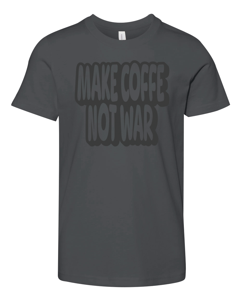 Make Coffee Not War Vintage Quote Youth Unisex Jersey Tee